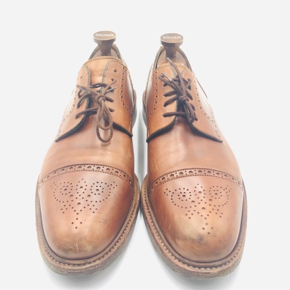Santoni good year brown leather oxfords cap toe main image 10